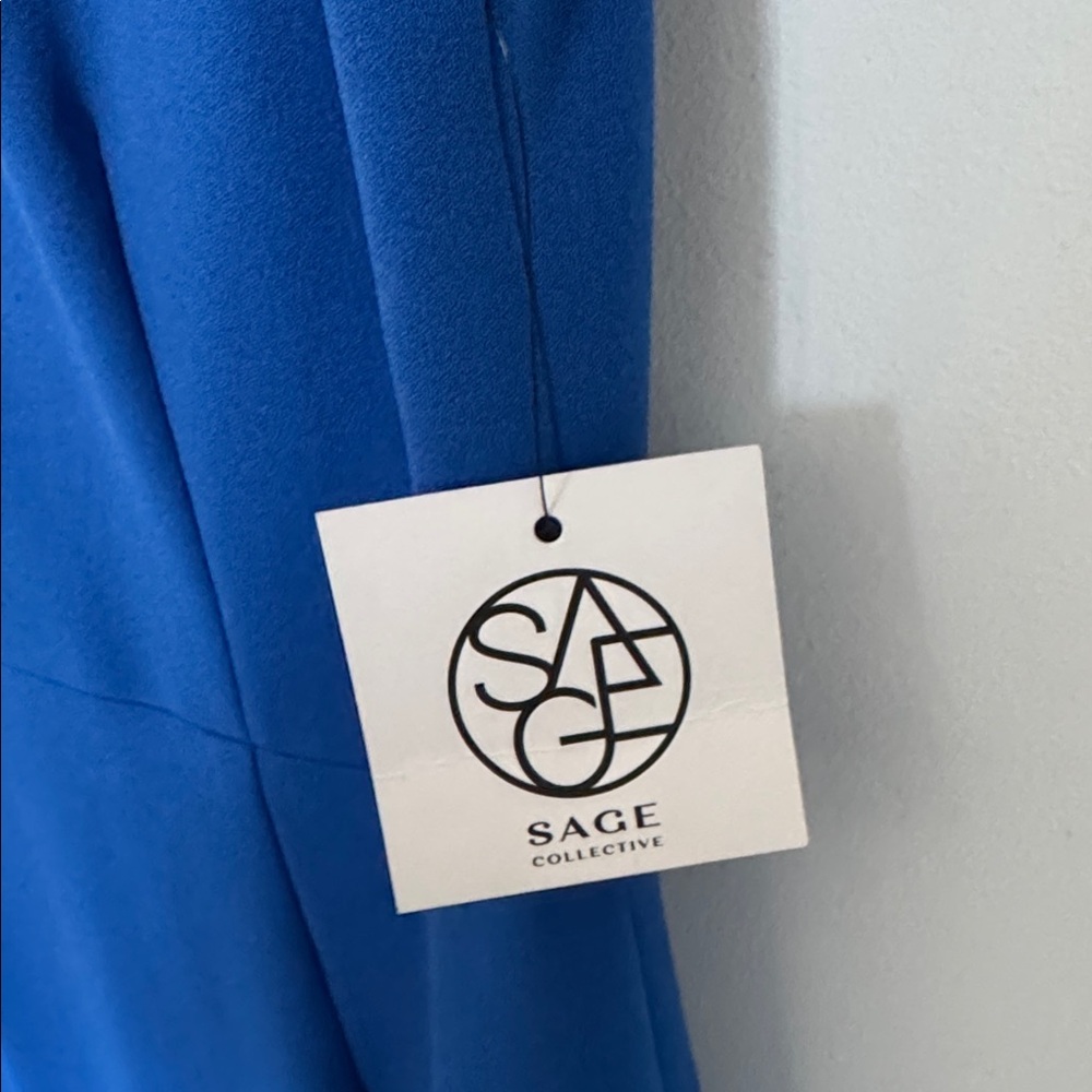Sage Collective NWT Elegant Blue Cap Sleeve Dress, Nautical Blue - Size 4 - Picture 3 of 7